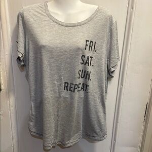 Gray Graphic Women's Top Fri Sat Sun Repeat 2X